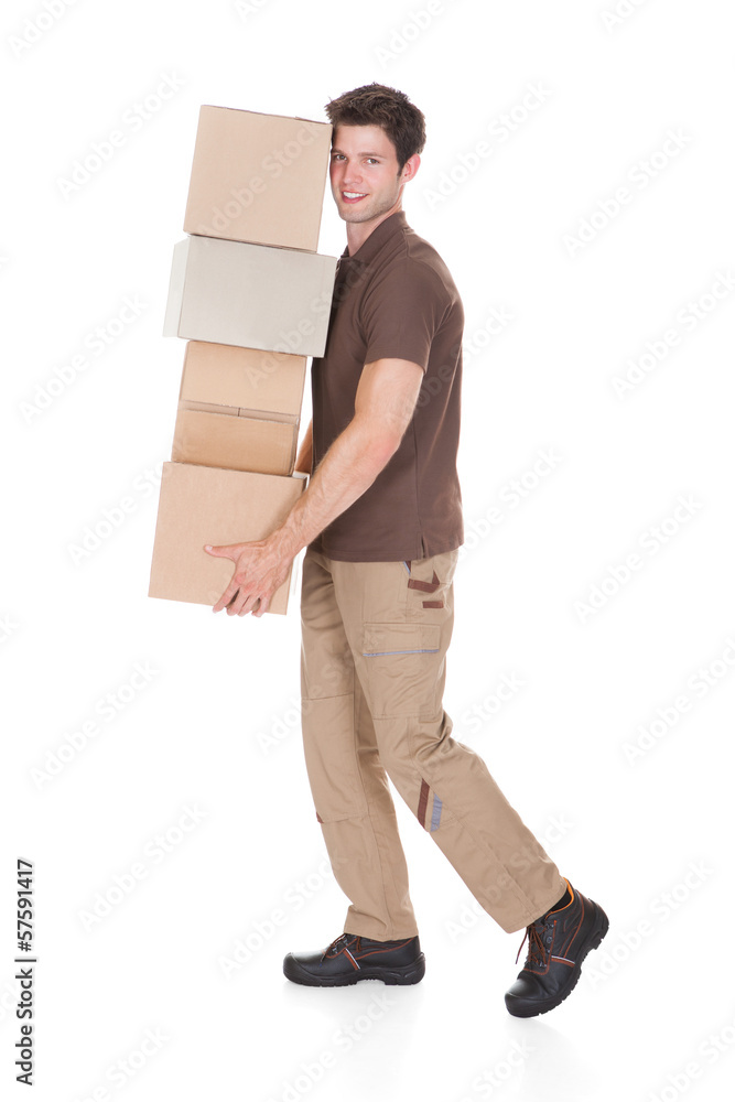 Man Carrying Stack Of Boxes Man Carrying Stack Of Boxes