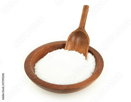 Epsom Salt In Wooden Bowl With Scoop