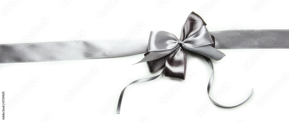 Naklejka premium Color gift satin ribbon bow, isolated on white
