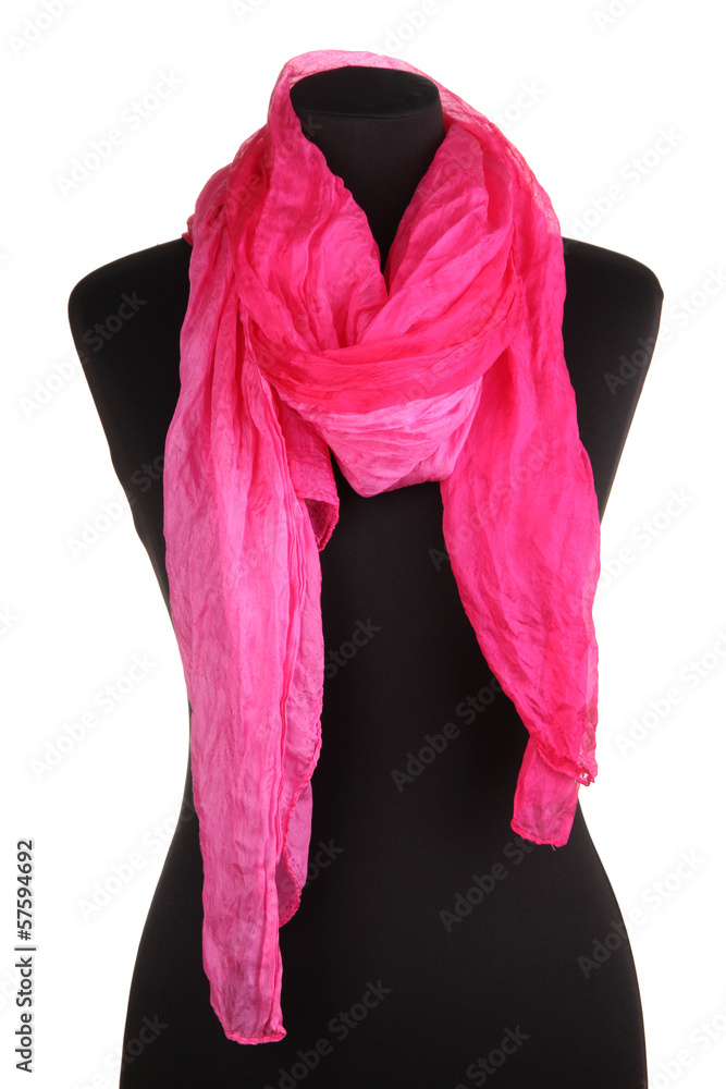 Mannequin wearing scarf isolated on white Mannequin wearing scarf isolated on white