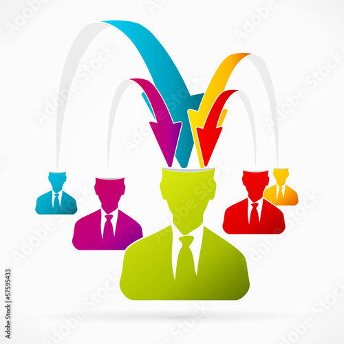 Abstract avatar vector illustration about gathering information