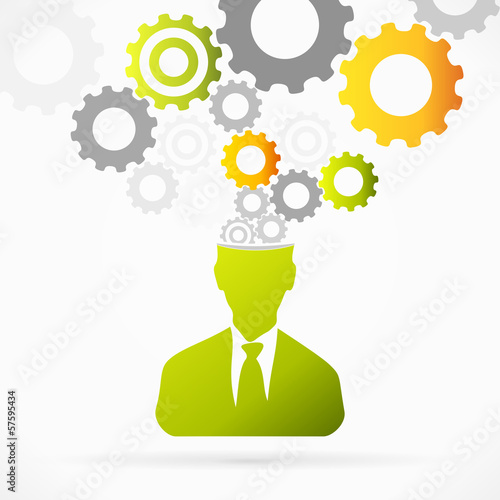 Abstract avatar vector illustration about mind gear