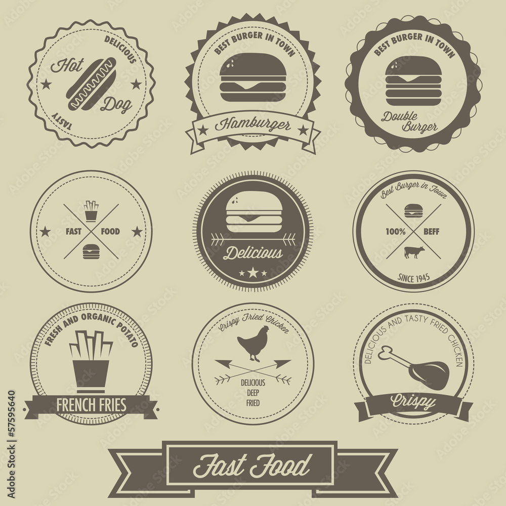 Fast Food Vintage Label