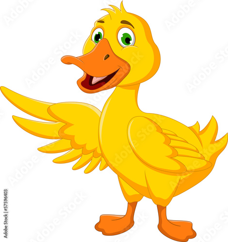 cute duck cartoon posing