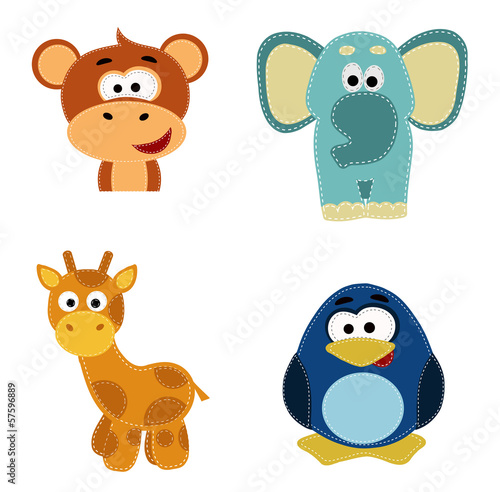 Cute animal Faces Icons #57596889