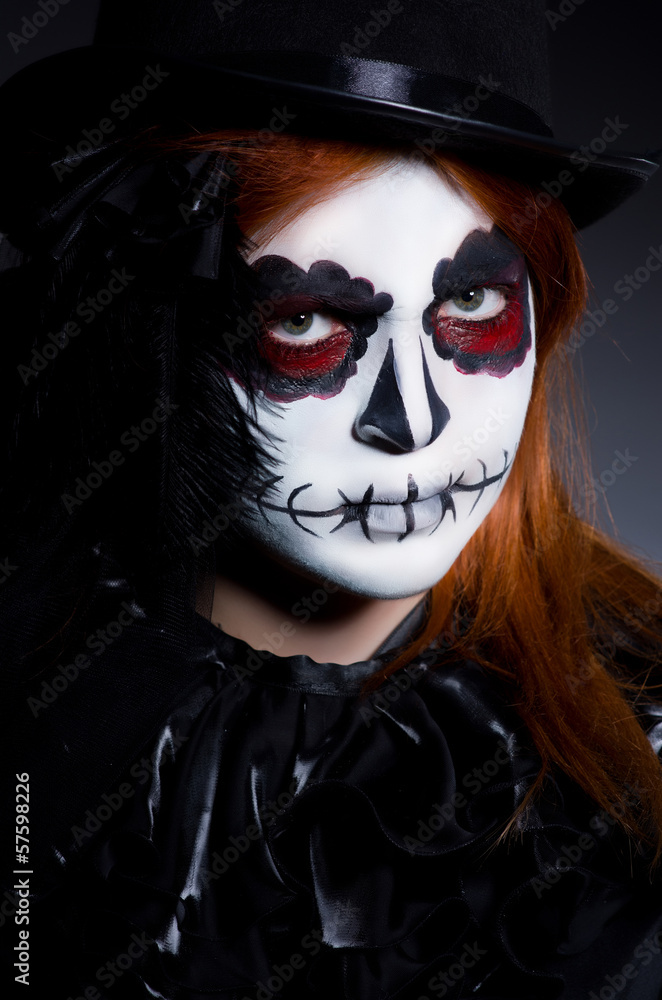 Woman satana in halloween concept Woman satana in halloween concept