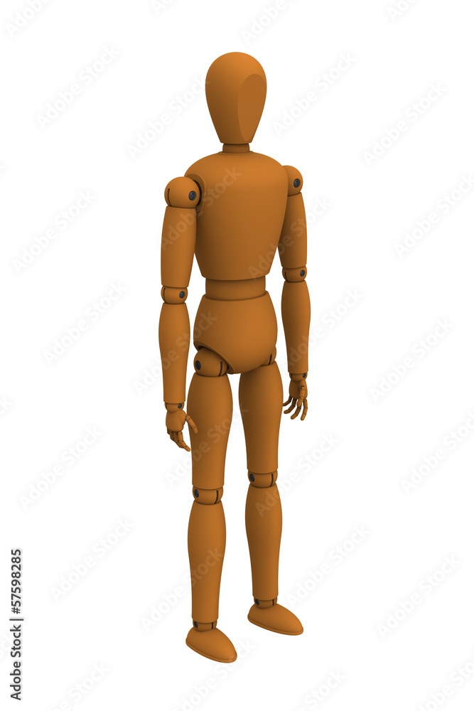 3D model of puppet robot standing isolated on white 3D model of puppet robot standing isolated on white