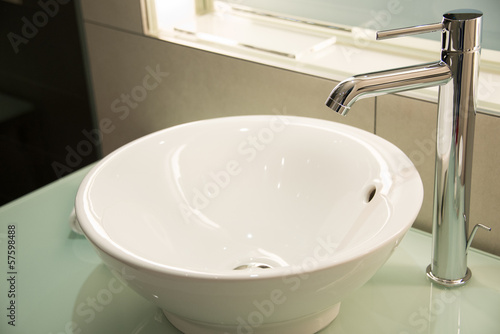 Modern sink in the bathroom