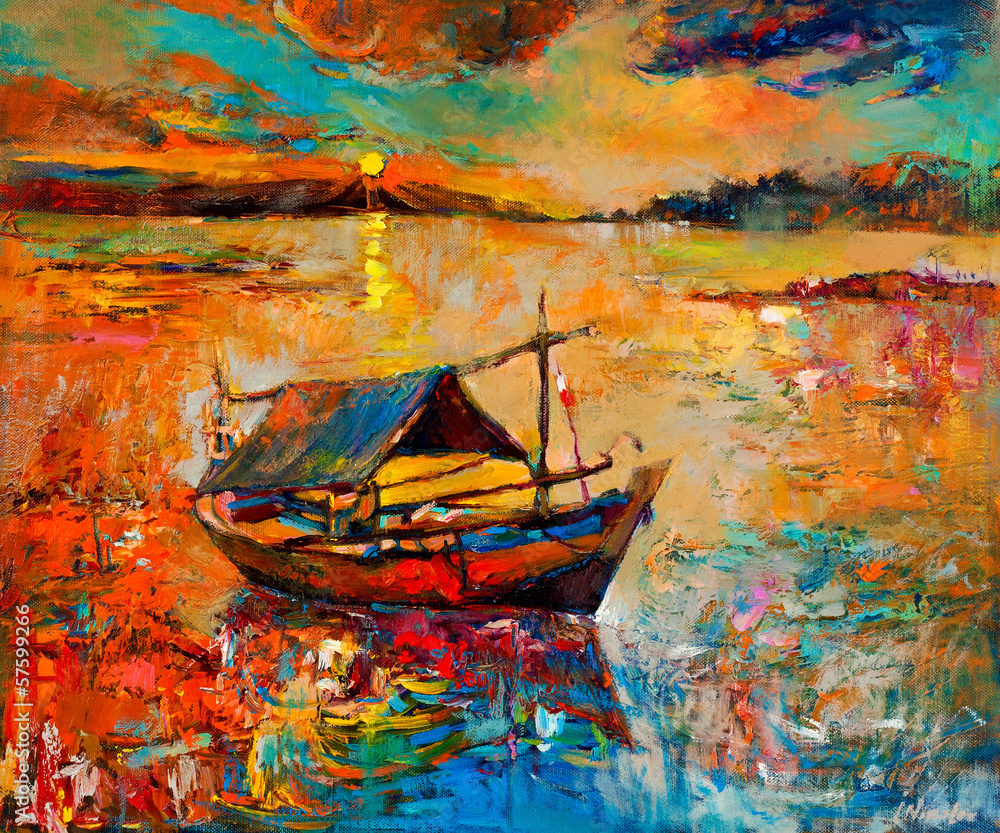 Obraz premium Sunset over ocean