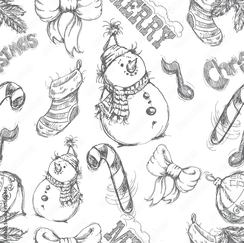 christmas seamless sketch doodles pattern christmas seamless sketch doodles pattern