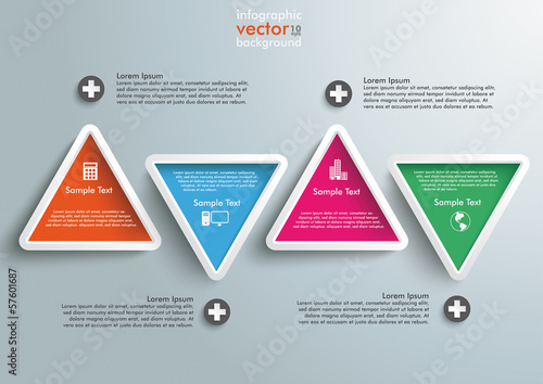 Four Colored Triangles Infographic