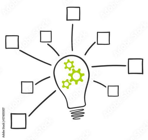 Glühlampe mit Zahnrädern