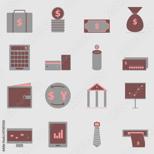 Wallpaper Mural Business color icons on gray background Torontodigital.ca