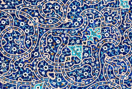Canvas Print tiled background, oriental ornaments from Isfahan Mosque, Iran