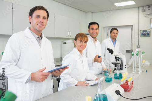 Group of scientists working in the lab