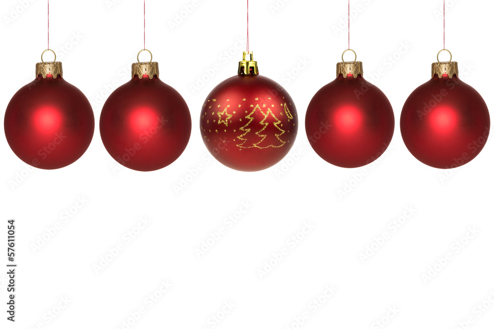 rote Weihnachtskugeln auf weiß isoliert rote Weihnachtskugeln auf weiß isoliert