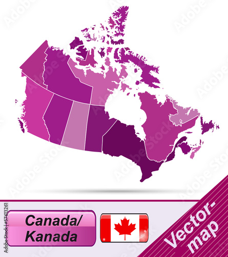 Grenzkarte von Kanada mit Grenzen in Violett
