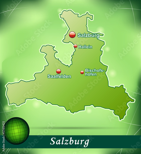 Inselkarte von salzburg Abstrakter Hintergrund in Grün
