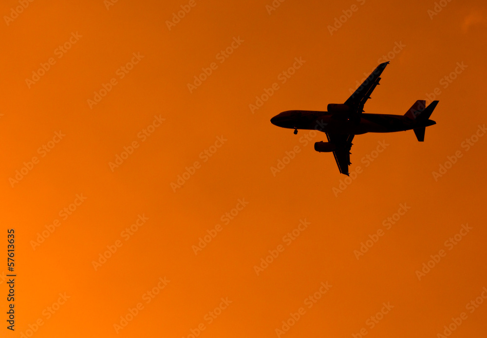 Aircraft in the sunset