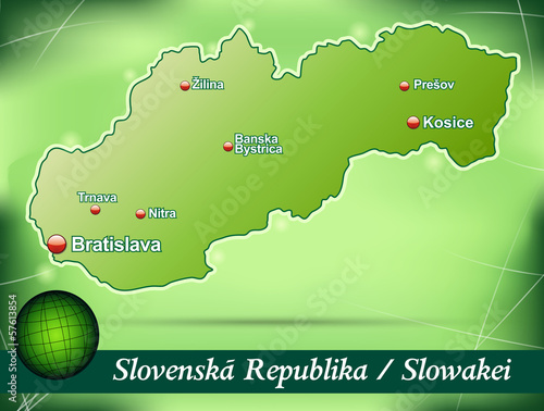 Inselkarte von Slowakei Abstrakter Hintergrund in Grün