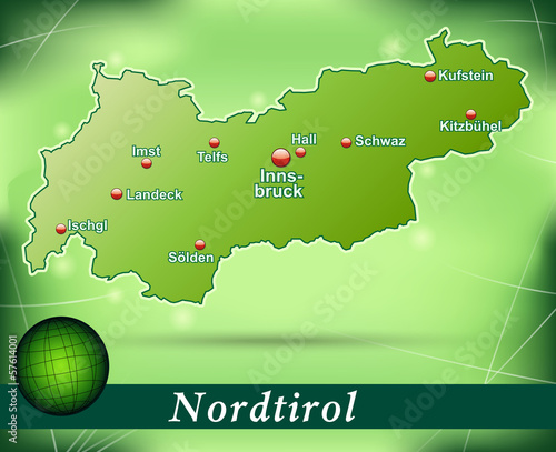 Inselkarte von tirol Abstrakter Hintergrund in Grün