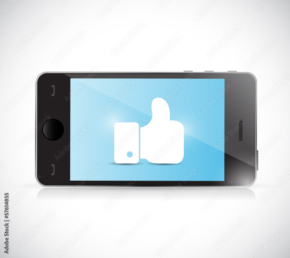phone and like hand illustration design phone and like hand illustration design