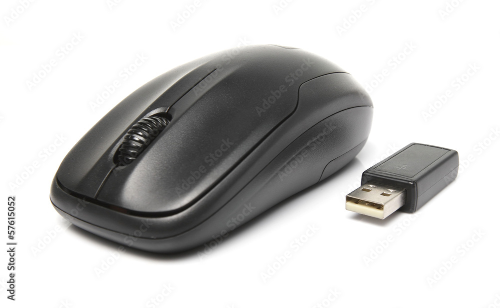 Black Wireless mouse White background Black Wireless mouse White background