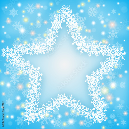 Dekorativer Stern as Schneeflocken auf eisblau, Vektoru