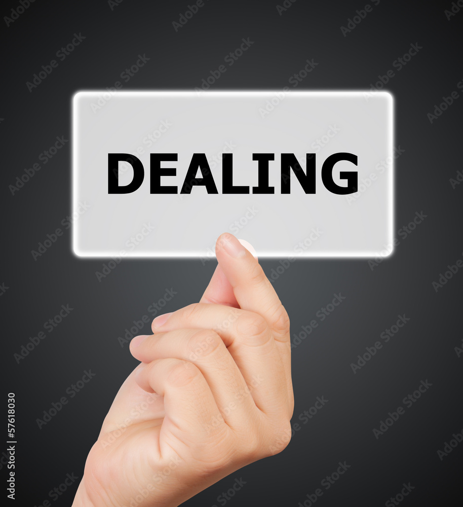 man hand touching button dealing keyword. man hand touching button dealing keyword.