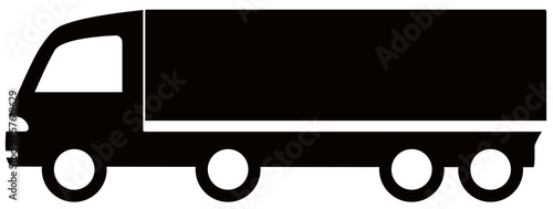 isolated black truck silhouette - free delivery symbol