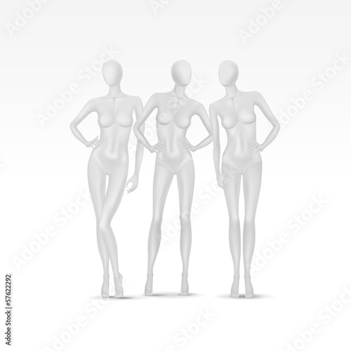Vector Set of Isolated Female Mannequins