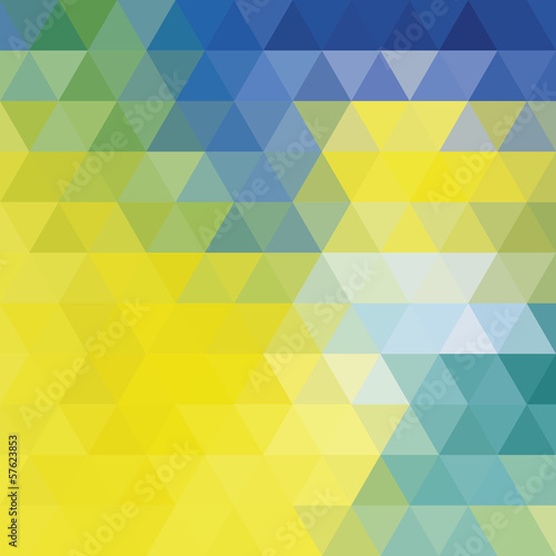 Abstract triangle pattern: blue and yellow