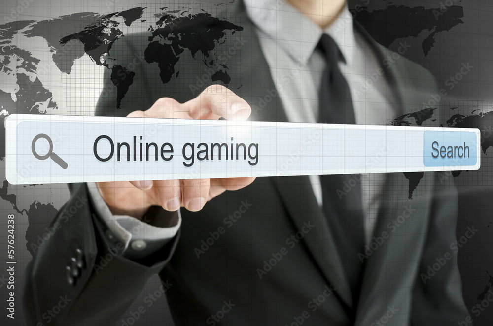 Online gaming written in search bar Online gaming written in search bar