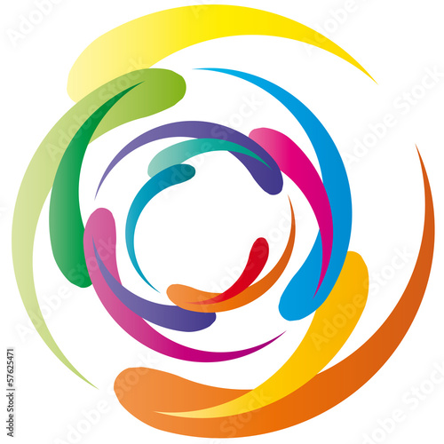 Farbiger Wirbel - leuchtende Farben - Logo, Kreativität und Phanthasie 