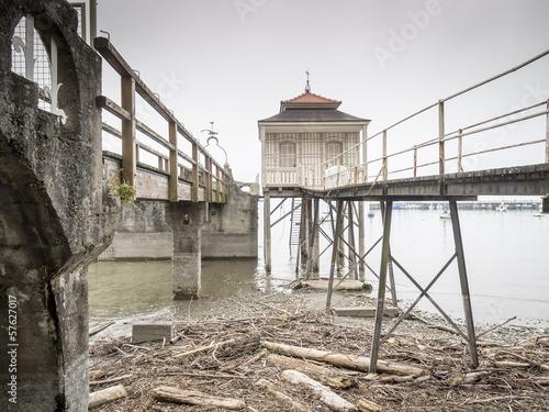 Dilapidated buildings Lake Bodensee in Germany photo