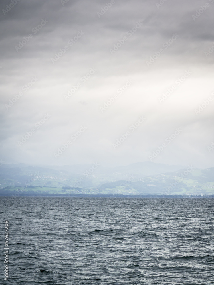 Lake Bodensee on rainy day