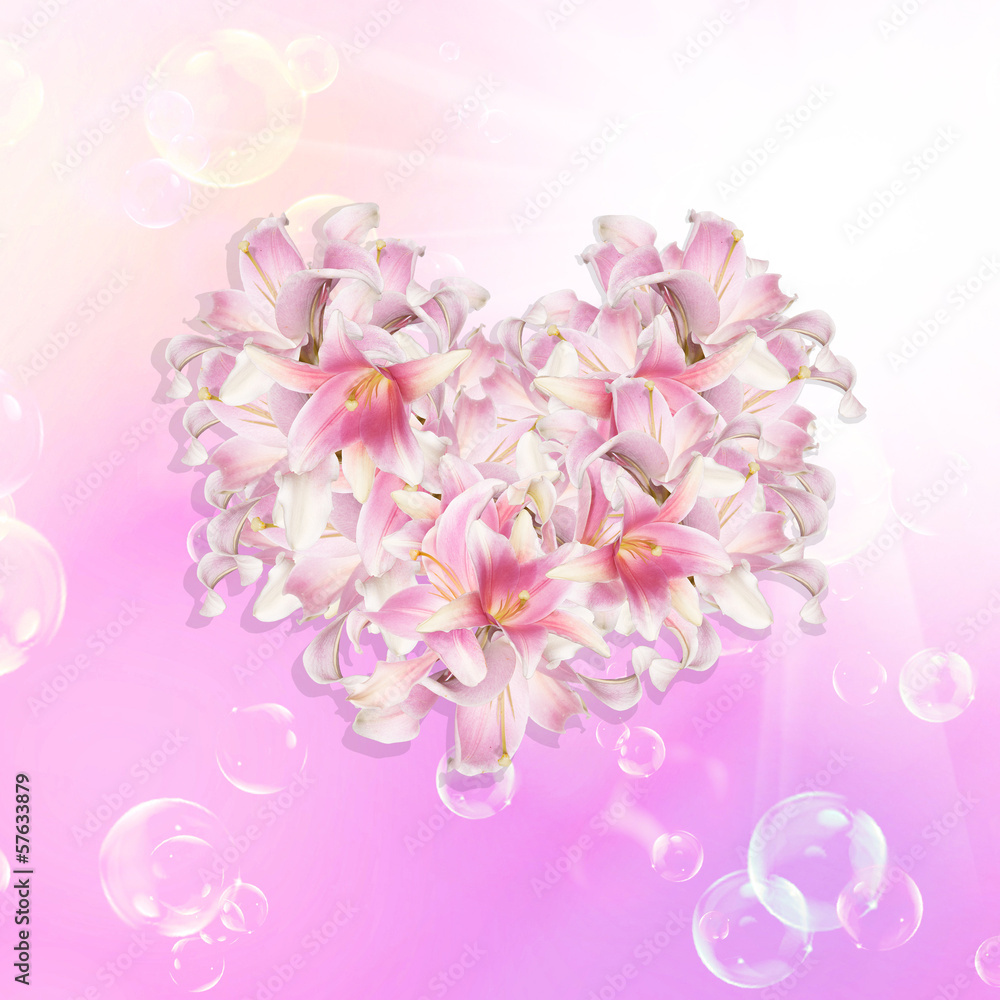 The beautiful abstract flowers Heart of the petals pink lily