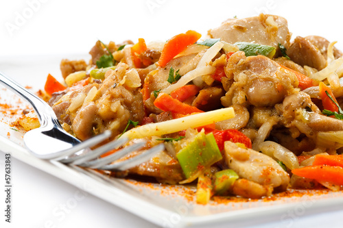 Asian food - chicken with vegetables