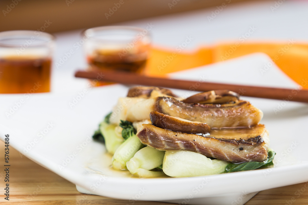 Fish sauce and fresh mushrooms Fish sauce and fresh mushrooms