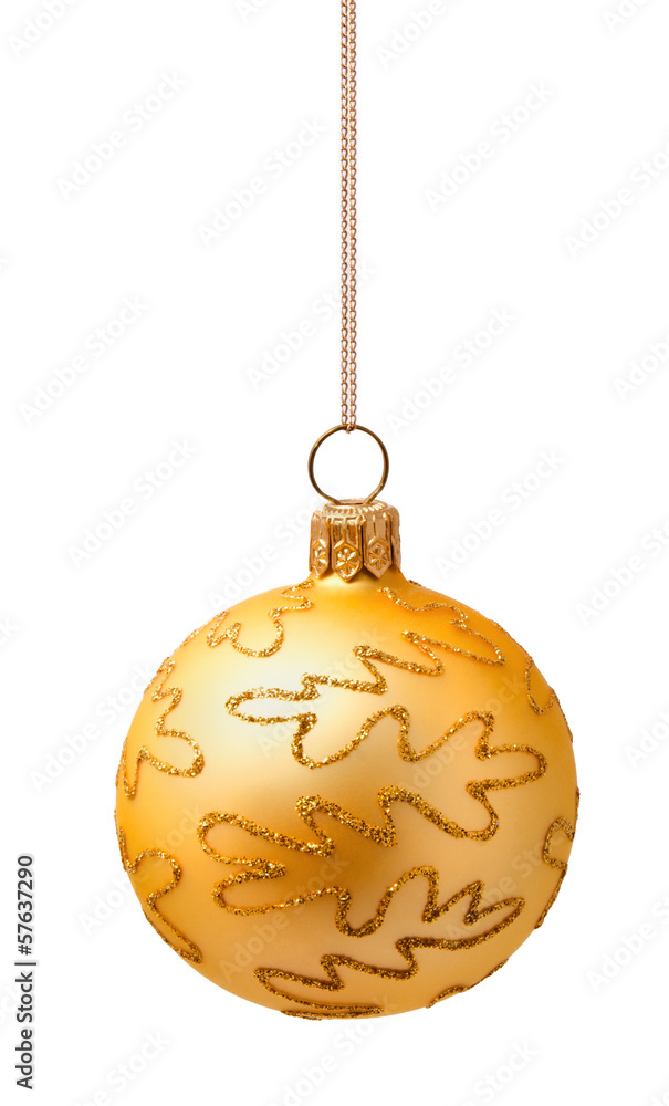 Perfect golden christmas ball isolated on white Perfect golden christmas ball isolated on white