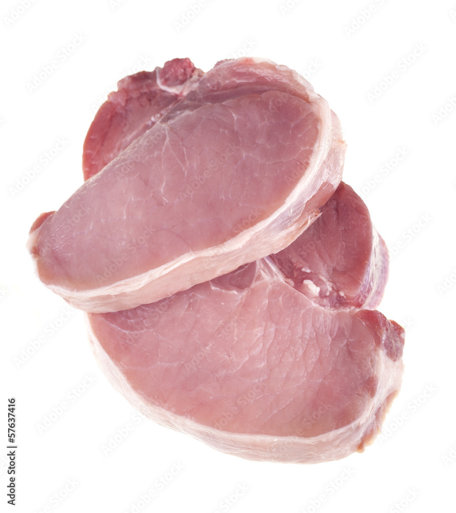 pork chops isolated on white background pork chops isolated on white background