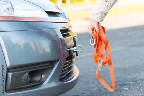 Εκτύπωση καμβά Hand holding tow rope