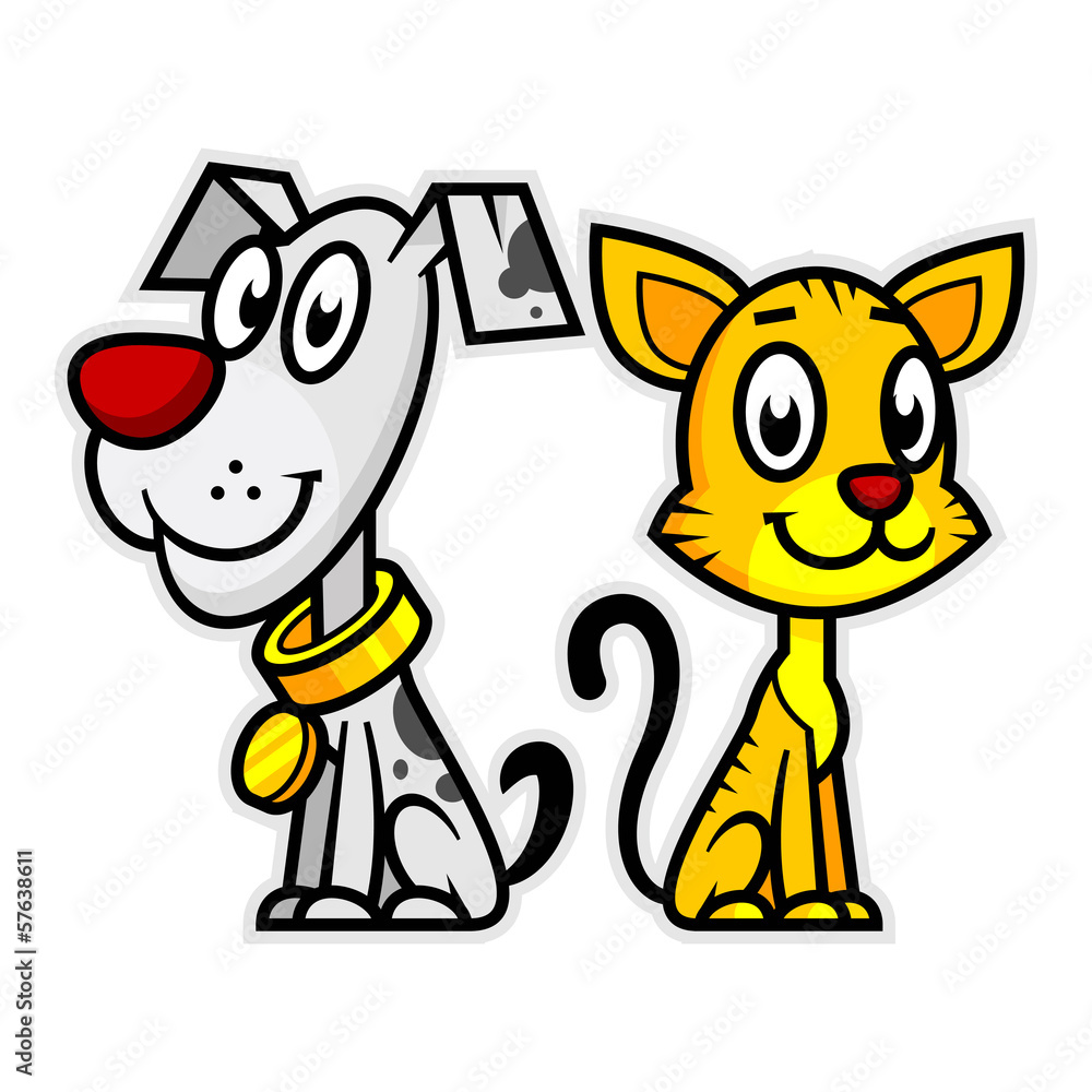 Smiling Dog and Cat