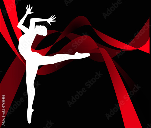 silhouette di ballerina su sfondo astratto