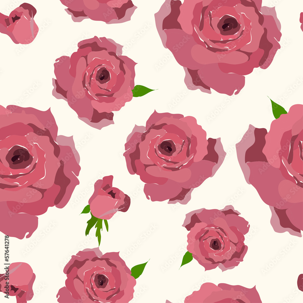 Rose pattern. Seamless flower background pattern.