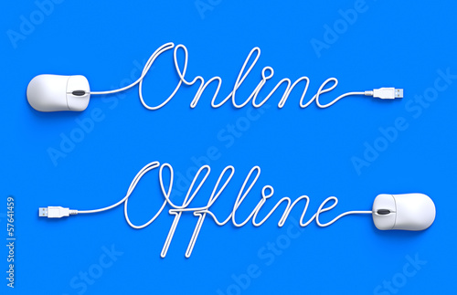 Obraz na płótnie Online and Offline