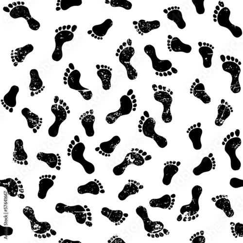 Seamless vector background with human footprints