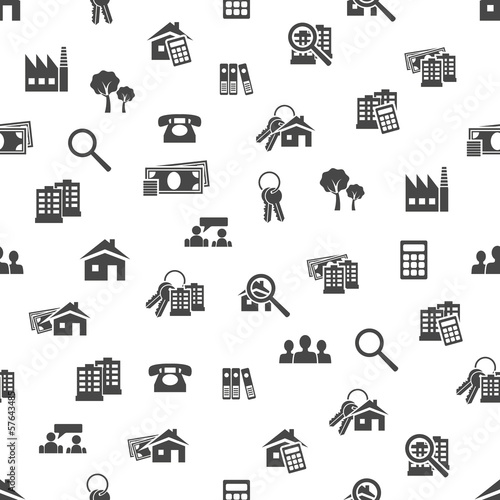 real estate seamless pattern