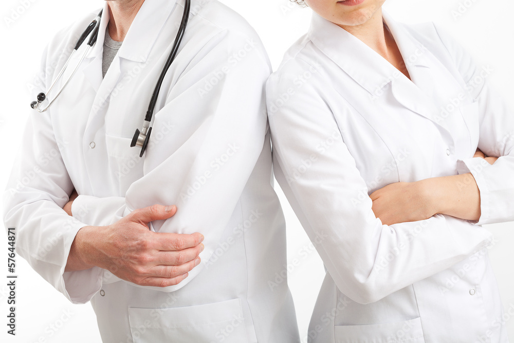 Physicians in uniforms, isolated Physicians in uniforms, isolated