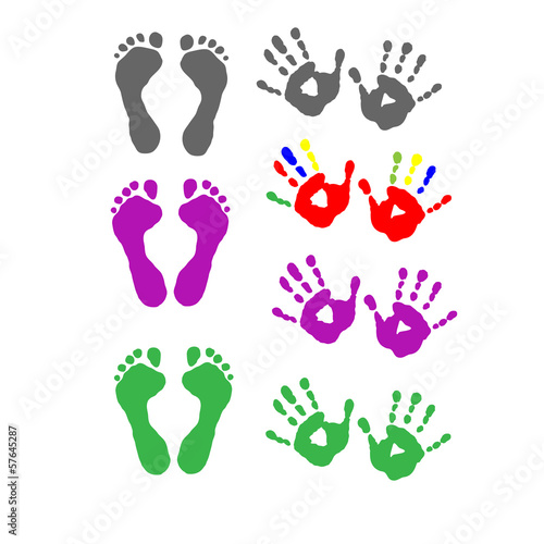 Set foot prints and palm prints